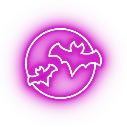 Neon pink bats icon